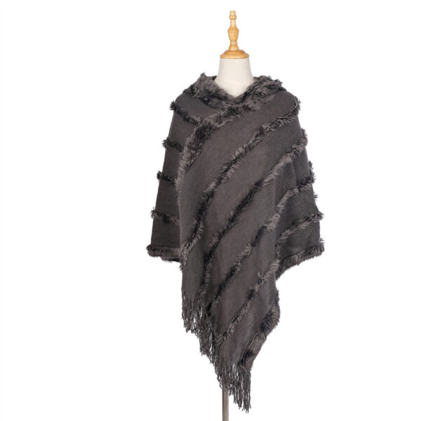 Tassel Hooded Warm Shawl Scarf - Image 6