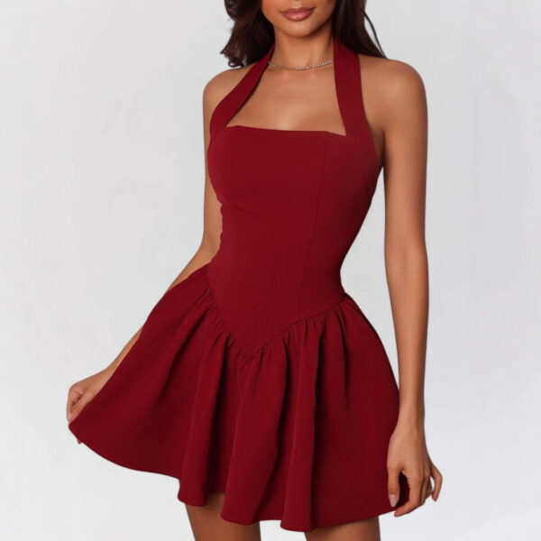 Ruffled Mini Sling Dress Stitching - Image 3