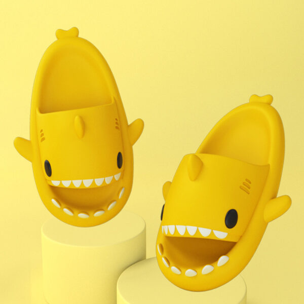 Adult's Slippers Indoor Outdoor Funny Shark Cartoon - Image 4