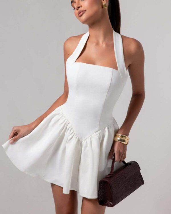 Ruffled Mini Sling Dress Stitching - Image 6