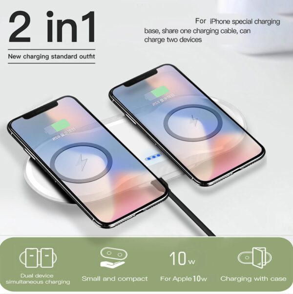 Wireless Charger Dual Mobile Phone Charger - Image 5