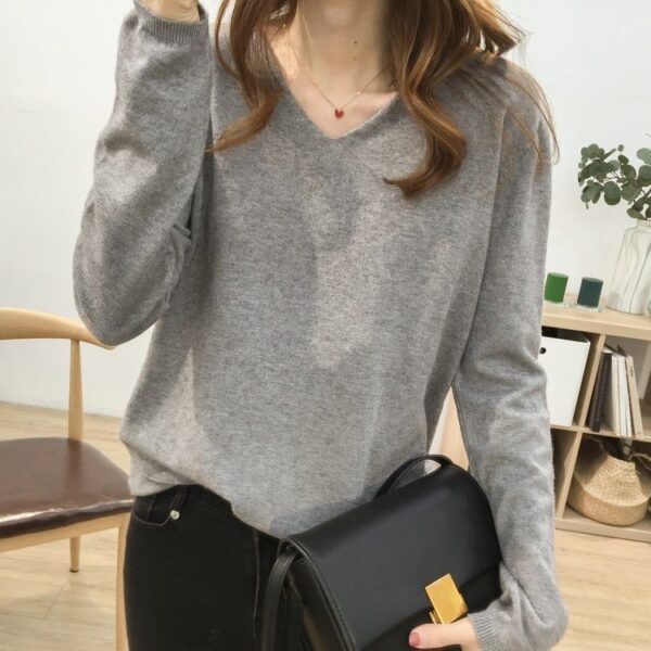 Solid Color Inner Wear Bottoming Shirt Sweater For Women