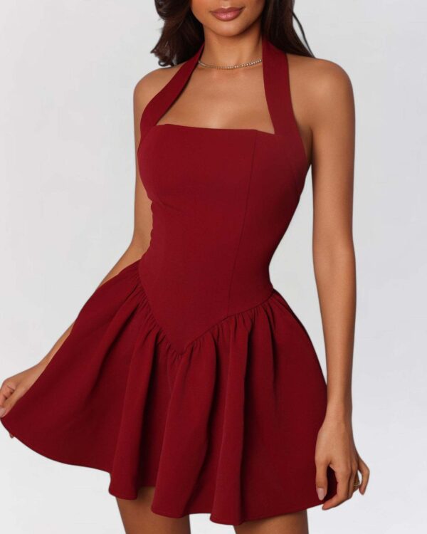 Ruffled Mini Sling Dress Stitching - Image 5