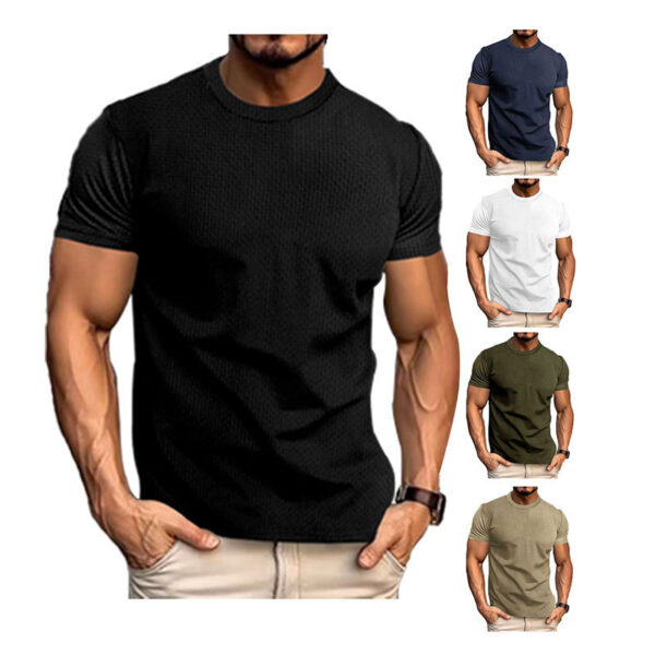 Men's Short Sleeve Breathable Slim Top - Image 6