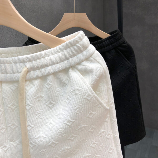 White Jacquard Shorts For Men Shorts - Image 7