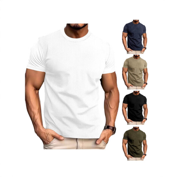 Men's Short Sleeve Breathable Slim Top - Image 8