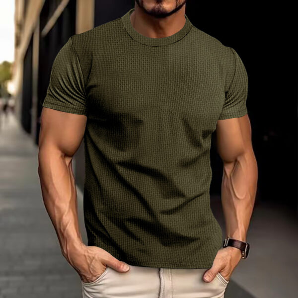 Men's Short Sleeve Breathable Slim Top - Image 2