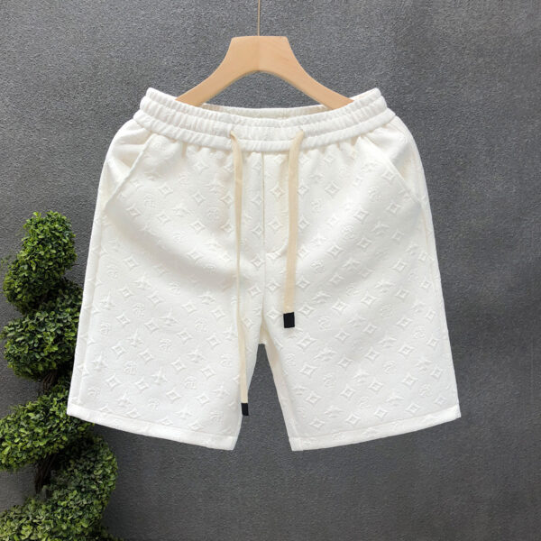 White Jacquard Shorts For Men Shorts - Image 5