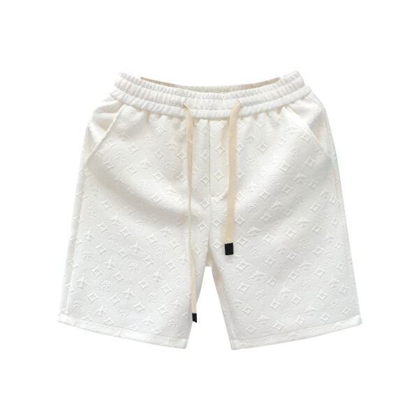 White Jacquard Shorts For Men Shorts - Image 4