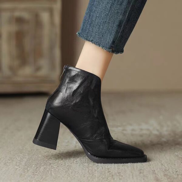 Women's Fashion Retro Square Toe Ankle Boots - Image 2