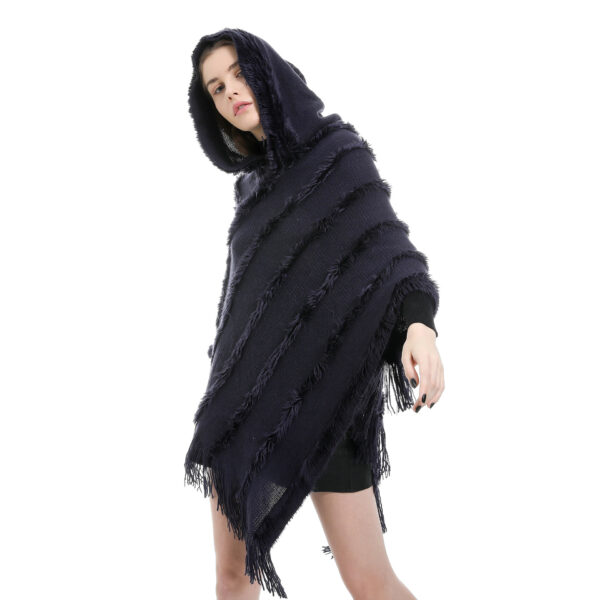 Tassel Hooded Warm Shawl Scarf - Image 3