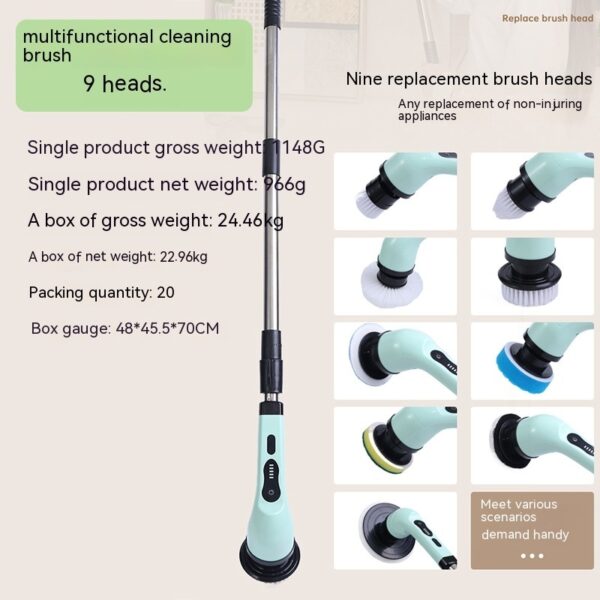 Multifunctional Household Wireless Electric Cleaning Brush Toilet Kitchen Retractable Nine-in-one Portable - Image 4