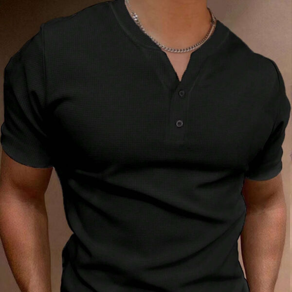 Summer Fashion Men's V-collar Short Sleeve Coat - Image 8