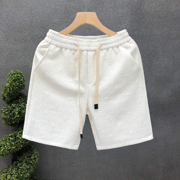 White Jacquard Shorts For Men Shorts - Image 2